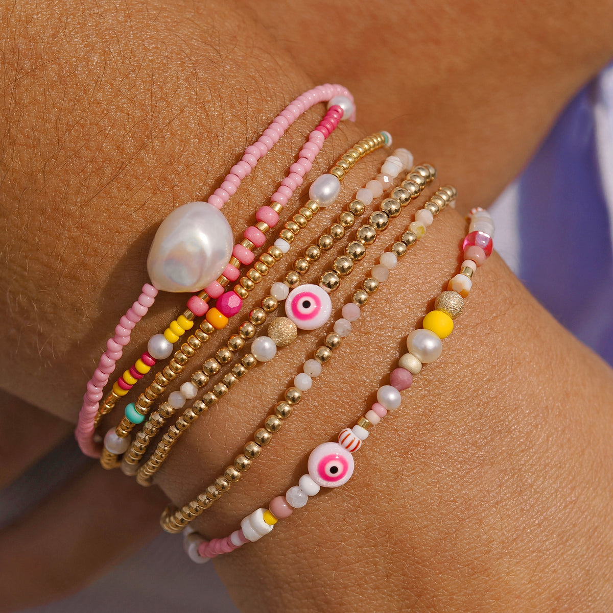 Sarah Pink Pearl Bracelet